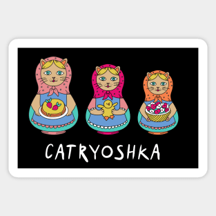 Catryoshka Matreshka Cats For Kids Babushka Style Sticker